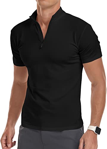 YTD Men's Slim Fit Casual Long/Short Sleeve Polo Shirts