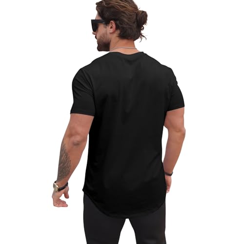 Men's Casual Hipster Hip Hop Longline Tee Shirts