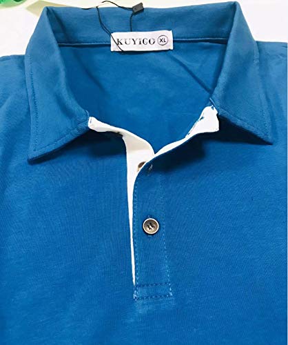 KUYIGO Men's Slim Fit Long Sleeve Polo Shirt