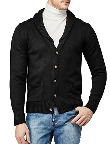 Men's Casual Cardigan Sweater Shawl Collar