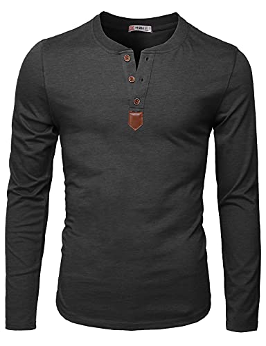 Slim Fit Men's Casual Long Sleeve Henley T-Shirt