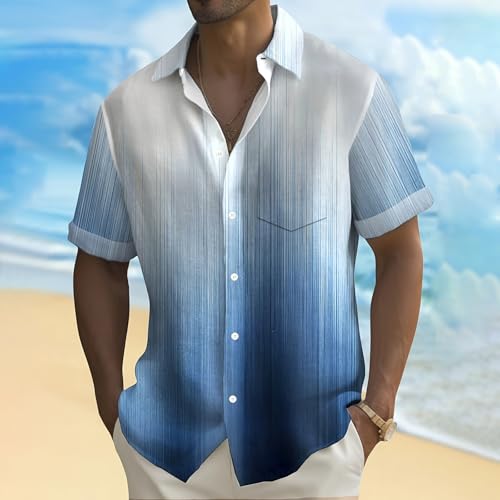 Stylish Mens Big and Tall Hawaiian Floral Shirt for Summer Vacation