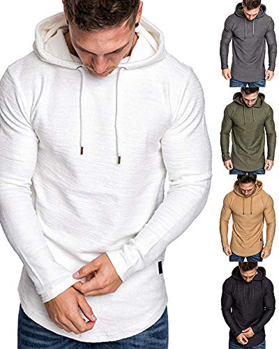 Men's Solid Color Athletic Fleece Hoodies