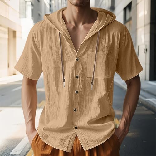 Linen Hoodies & Shirts for Men - Cotton, Short Sleeve, Beach & Active Wear
